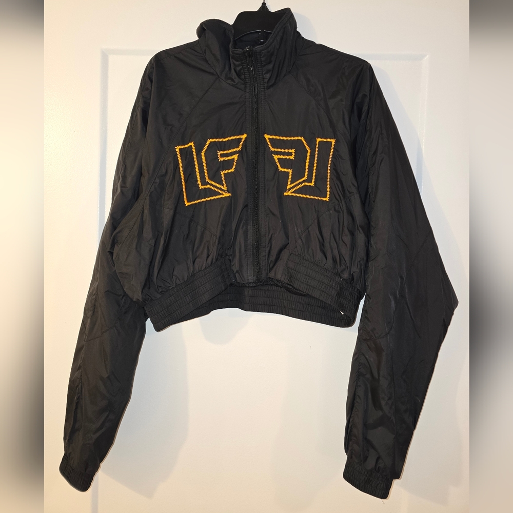 LF Black Cropped Jacket with Gold Accents